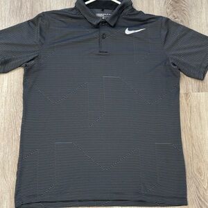 Nike Men's Charcoal Striped Golf Polo Shirt